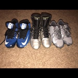 Nike and under armor Football cleats
